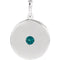 Round Alexandrite Disc Pendant, Rhodium-Plated 14k White Gold