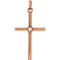 White Sapphire Inset Cross 14k Rose Gold Pendant (19.2x9MM)