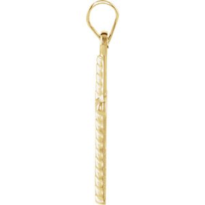 Rope Cross 14k Yellow Gold Pendant (17.5X11 MM)