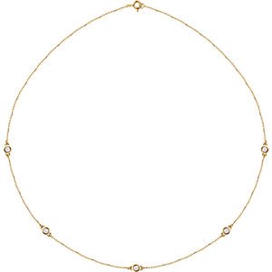 Diamond Solitaire 14k Yellow Gold Pendant Necklace, 18" (1/2 Cttw)