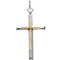 Two-Tone Inlay Cross Sterling Silver and Yellow Gold Filled Pendant (29X18MM)