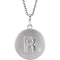 Diamond Letter 'R' Initial Sterling Silver Pendant Necklace, 18" (.005 Ct, GH Color, I2 Clarity)