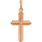 Inlay Cross 14k Rose Gold Pendant (25.10X12.50 MM)