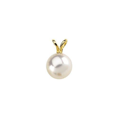 14k Yellow Gold Akoya Cultured Pearl Pendant