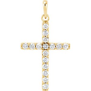 Diamond Cross Pendant, 14k Yellow Gold (.50 Ctw, Color GH, Clarity I1)