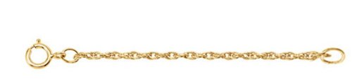 1.5mm 14k Yellow Gold Rope Chain Necklace Extender or Safety Chain, 2.25"