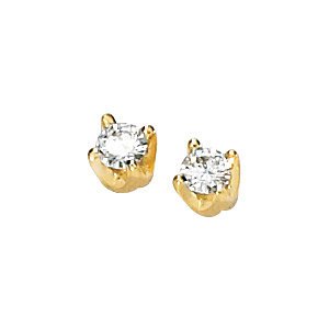 Charles & Colvard Moissanite Solitaire Solstice Earrings, 14k Yellow Gold (4MM)
