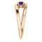 Amethyst and Diamond Bypass Ring,, 14k Rose Gold (.125 Ctw, G-H Color, I1 Clarity)