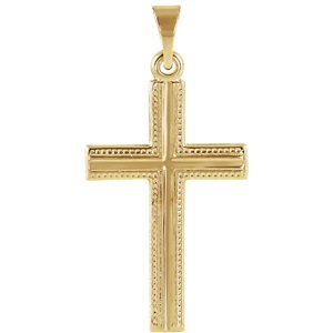 Simple Latin Cross 14k Yellow Gold Pendant