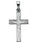 Engraved Christian Cross 14k White Gold Pendant