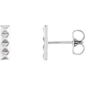 Pyramid Bar Stud Earrings, Sterling Silver