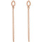 Petite Leaf Chain Dangle Earrings, 14k Rose Gold