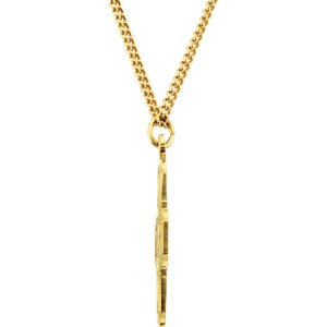 Four-Way Medal 24k Yellow Gold Plated Sterling Silver Pendant Necklace, 24" (34.51X28.96 MM)
