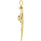 Nail Design Cross 14k Yellow Gold Pendant (34X24 MM)