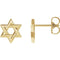 Star of David 14k Yellow Gold Stud Earrings (9.50X9.50 MM)