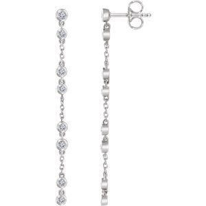 Diamond Chain Earrings, Rhodium-Plated 14k White Gold (1/3 Ctw, Color H+, Clarity I1)