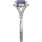 Amethyst and Diamond Halo Ring, Rhodium-Plated 14k White Gold (.2 Ctw, H-J Color, I2-I3 Clarity), Size 6.75