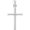 Rhodium-Plated Platinum White Sapphire Inset Cross Pendant (22.65x11.4MM)