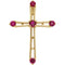 Ruby Cross 14k Yellow Gold Pendant (26.00X22.00 MM)