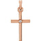 Diamond Inset Cross 14k Rose Gold Pendant (.01 Ct, G-H Color, I1 Clarity)