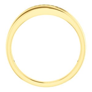 Men's 7-Stone Diamond Wedding Band, 14k Yellow Gold (.08 Ctw, Color G-H, SI2-SI3 Clarity) Size 11