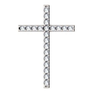 Diamond Cross Rhodium-Plated 14k White Gold Pendant (.38 Ctw, G-H Color, I1 Clarity)