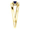 Chatham Created Blue Sapphire and Diamond Bypass Ring, 14k Yellow Gold (.125 Ctw, G-H Color, I1 Clarity)