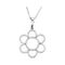 14k White Gold .39 Cttw. Diamond Flower Necklace