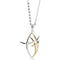 Contemporary Fish 'Walk Worthy' Yellow and Rose Gold Plate, Rhodium Plated Sterling Silver Necklace, 18"