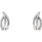 Platinum Diamond Freeform J-Hoop Earrings (.1 Ctw, G-H Color, SI2-SI3 Clarity )