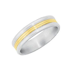 Titanium and 18k Yellow Gold 6mm Comfort Fit Band