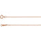 14k Rose Gold 1mm Solid Cable Chain Necklace, 16"