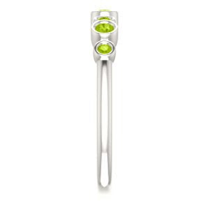 Peridot 7-Stone 3.25mm Ring, Rhodium-Plated 14k White Gold