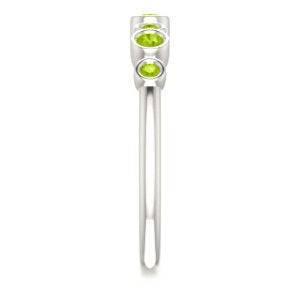 Peridot 7-Stone 3.25mm Ring, Sterling Silver