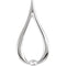 Tear Drop Freeform Pendant, Rhodium-Plated 14k White Gold