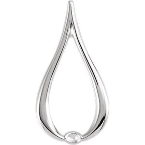 Platinum Tear Drop Freeform Pendant