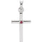 Platinum Ruby Inset Cross Pendant (19.2x9MM)