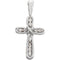 Diamond Knot Cross Rhodium-Plated 14k White Gold Pendant (.06 Ctw, G-H Color,SI1 Clarity)