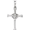 Platinum Diamond Heart Cross Pendant (.025 Ct, G-H Color, I1 Clarity)