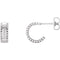 Bead Trim Earrings, Rhodium-Plated 14k White Gold