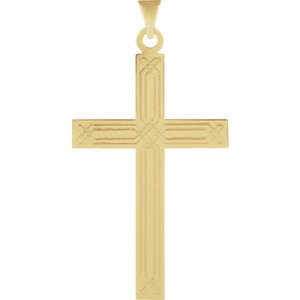 Enlightened Expressions Cross 14k Yellow Gold Pendant (22X14MM)