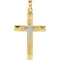 Two-Tone Hollow Cross 14k Yellow and White Gold Pendant (29X19MM)