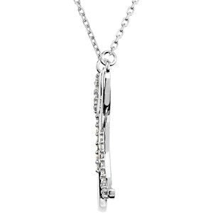 Diamond Initial 'H' Sterling Silver Pendant Necklace, 16.00" (.125 Cttw, GH Color, I1 Clarity)