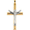 14k Yellow, 14k White Gold Christ is Risen Crucifix Pendant