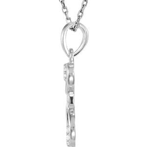 5-Stone Diamond Letter 'W' Initial 14k White Gold Pendant Necklace, 18" (.03 Cttw, GH, I1)
