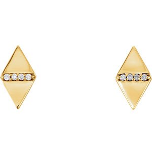 Diamond Geometric Earrings, 14k Yellow Gold (.025 Ctw, GH Color, I1 Clarity)