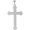 Milgrain Flower Cross 14k White Gold Pendant