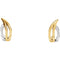 Two-Tone Freeform J-Hoop Earrings, Rhodium-Plated 14k Yellow and White Gold