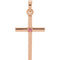 Pink Tourmaline Inset Cross 14k Rose Gold Pendant (19.2x9MM)