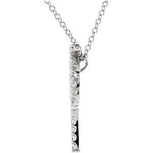 Diamond Palm Tree Platinum Pendant Necklace, 16" (1/3 Cttw)